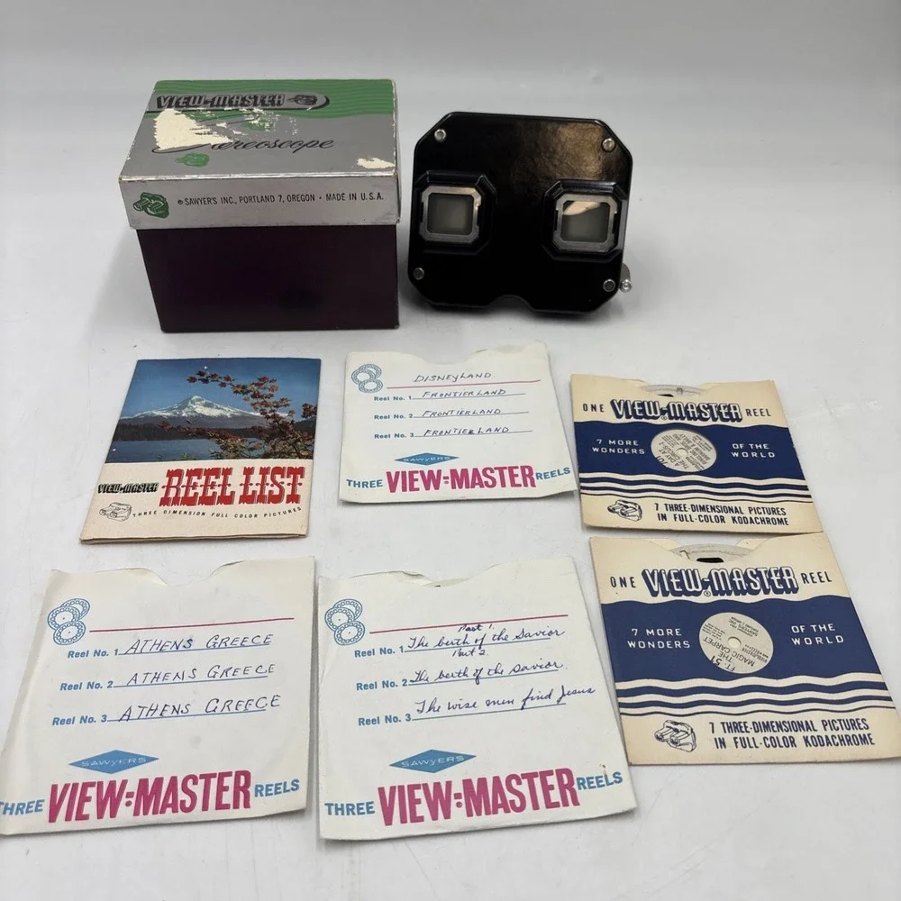 Vintage Sawyer's View-Master Model C Bakelite 1950s Boxed Set w/11 Reels & Box